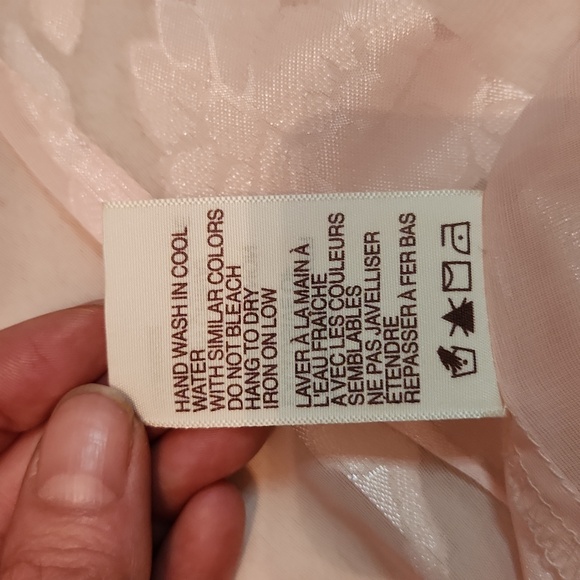 Traditions bed jacket- sheer floral base with satin collar and cuff. - Picture 7 of 12